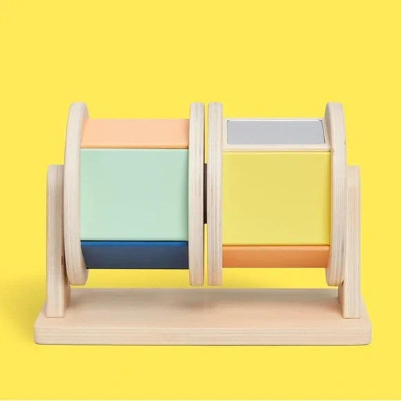 Kiwi Co Double Spinning Drum Montessori Wooden Toy - Picture 5 of 6